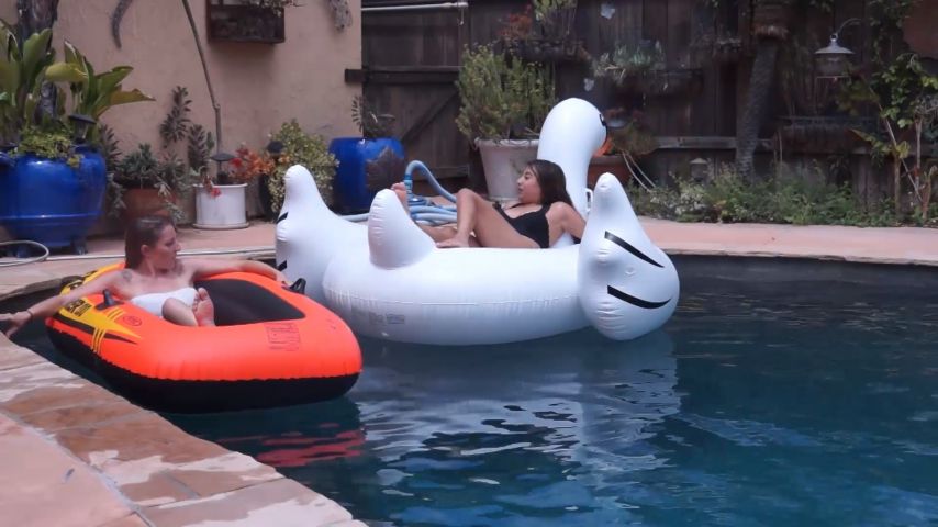 Vivian n Madison Chillin' on Inflatables