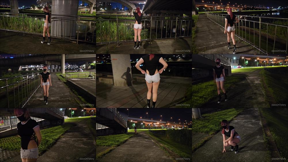 slave247story - Young Ponygirl Practicing Walking Outdoors