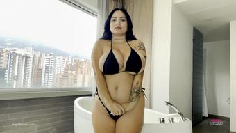 Kim Velez Big Tits Black Bikini Bouncing (AngelBewbs)