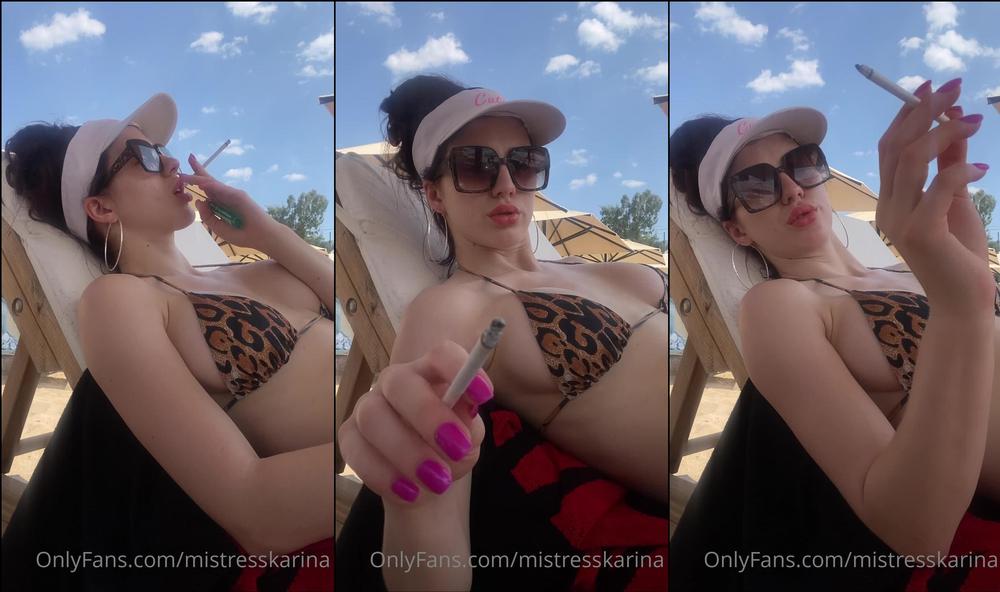 mistresskarina 364209547 2022 07 18 be a good slave and eat my ash while i relax on the beach