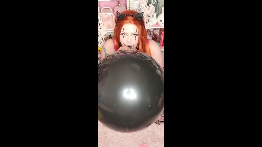 Goth Clown Blows 24" Black Balloon - March 14, 2022