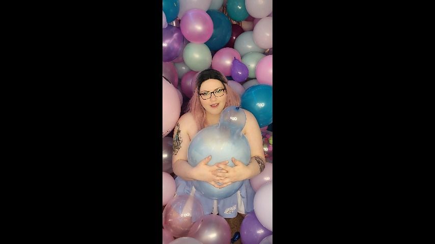 angelic cheerleader blows balloons - January 24, 2022
