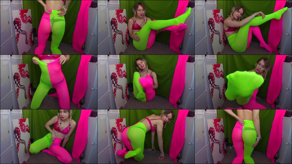 PINK And Green Pantyhose