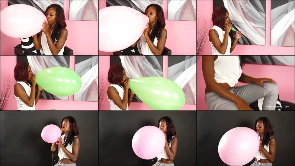 Ivy Bows Large Balloons to Pop