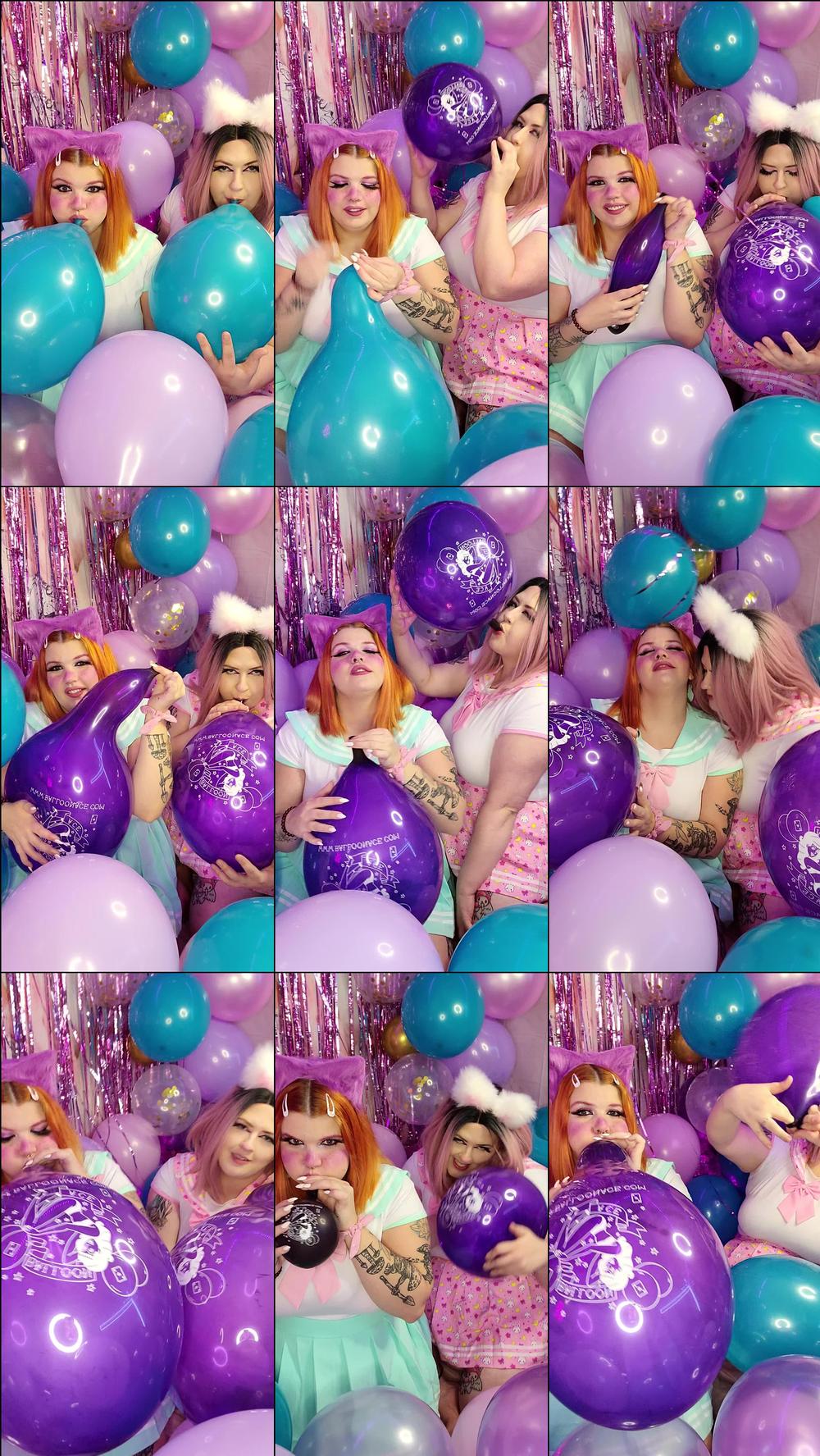 Bisexual kittens blow balloons and play - October 30, 2021