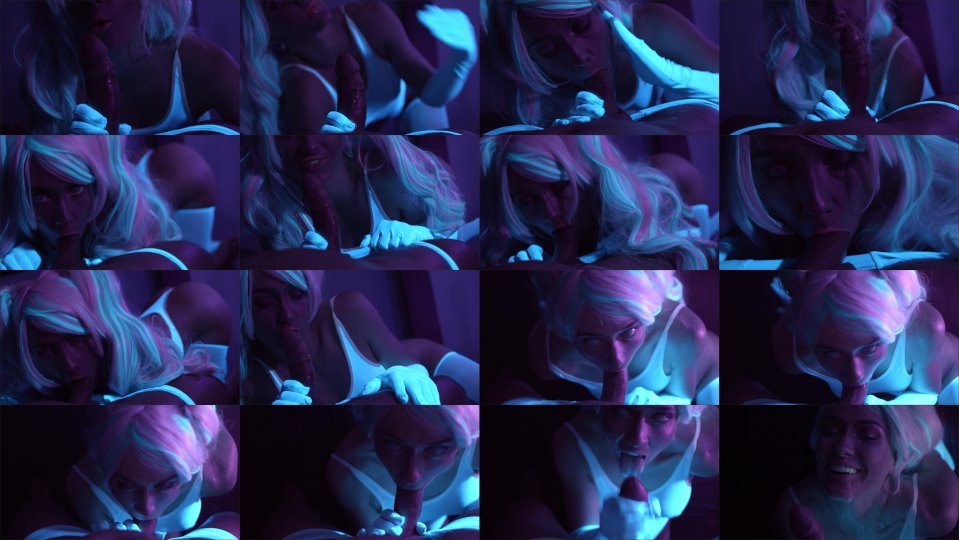 Scarlet Chase Black Light Close Up Blowjob