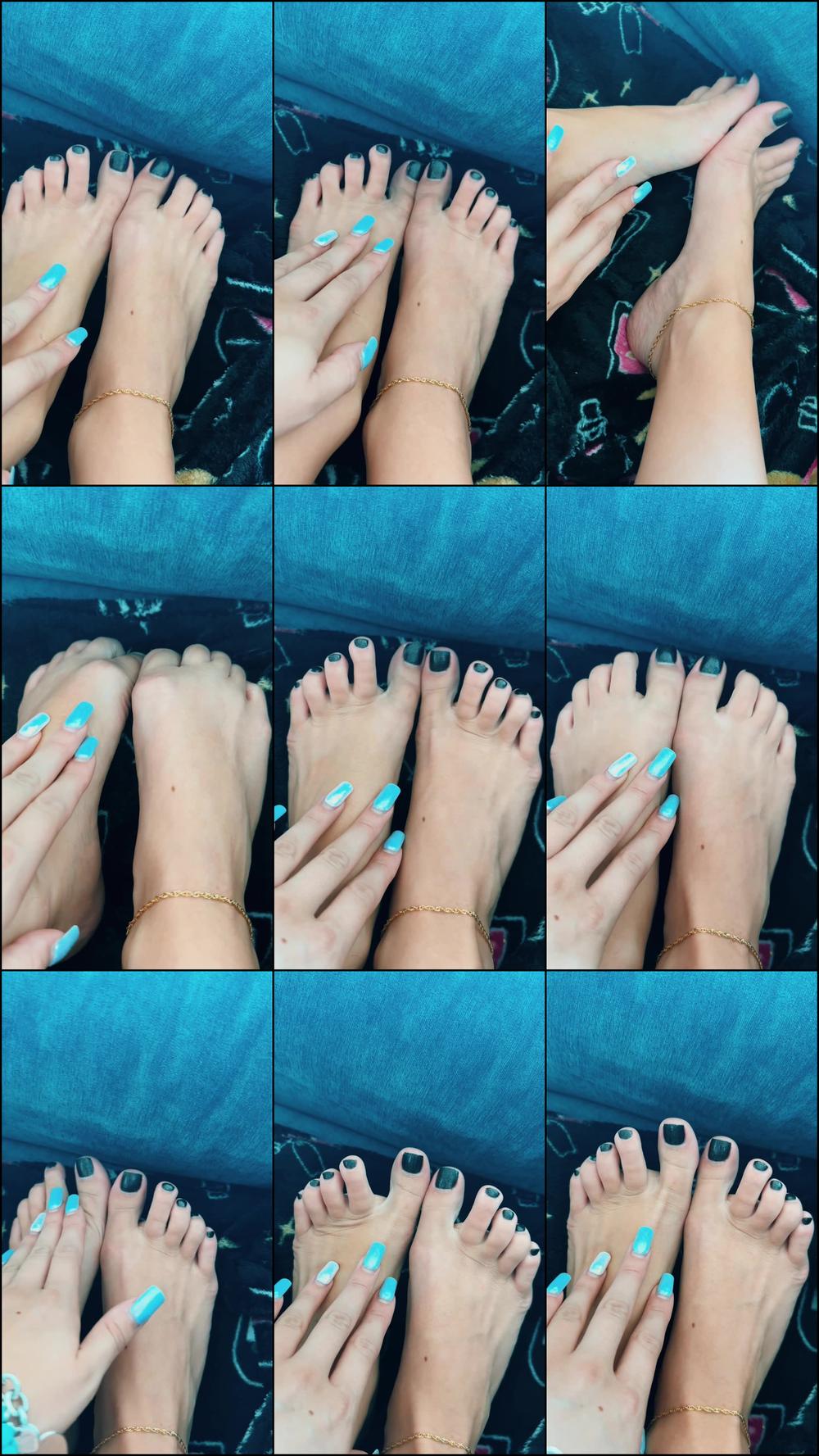 Playing with Black Painted Toes - Oct 17, 2022
