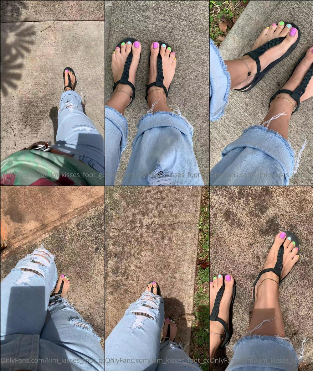 kim kisses foot goddess 06 04 2021 2075107446 showing off my rainbow sandals one last time today