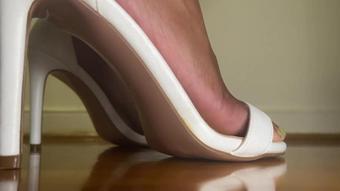 White High Heels Toe Tapping (Pink Foxx)