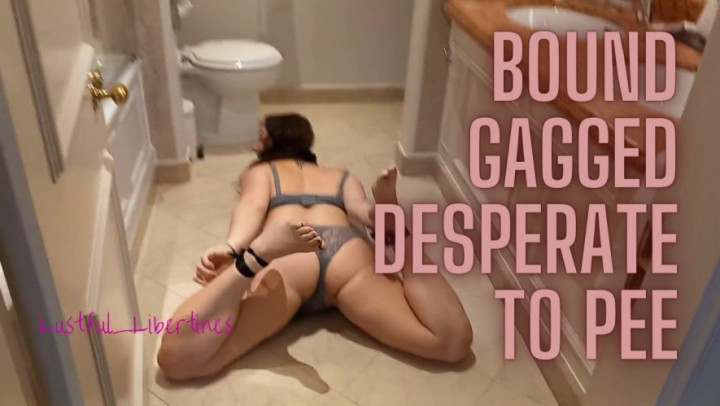 Bound, gagged, desperate to pee & wetting - January 24, 2024