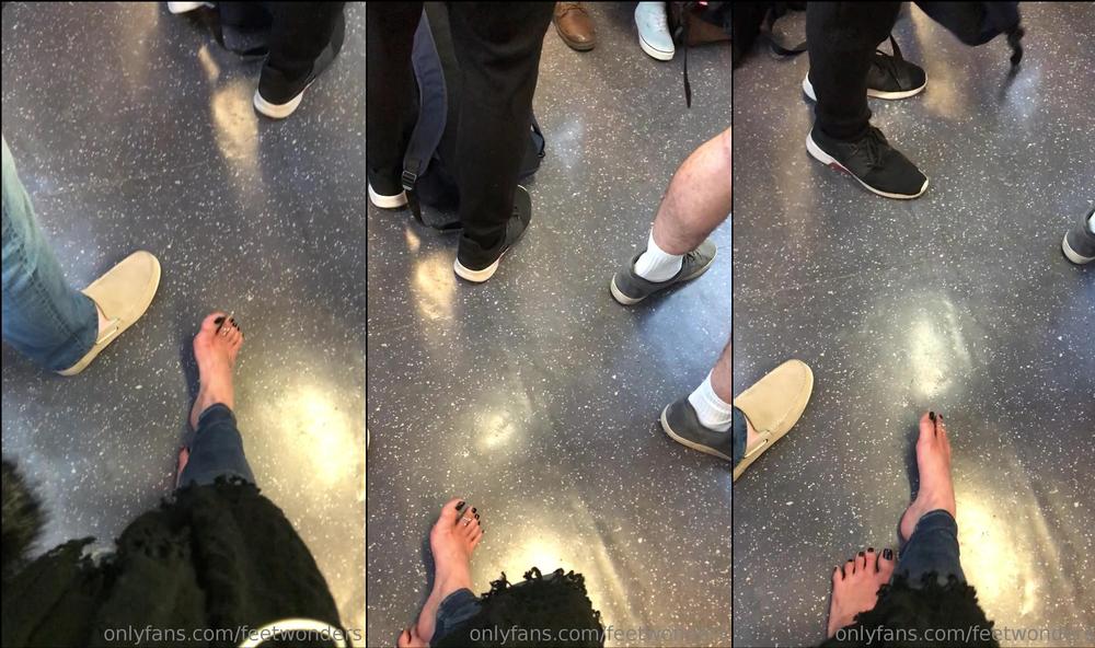 feetwonders 15 04 2019 28452161 Check the guy in black trousers   and what he does when he realises Iâm barefoot 