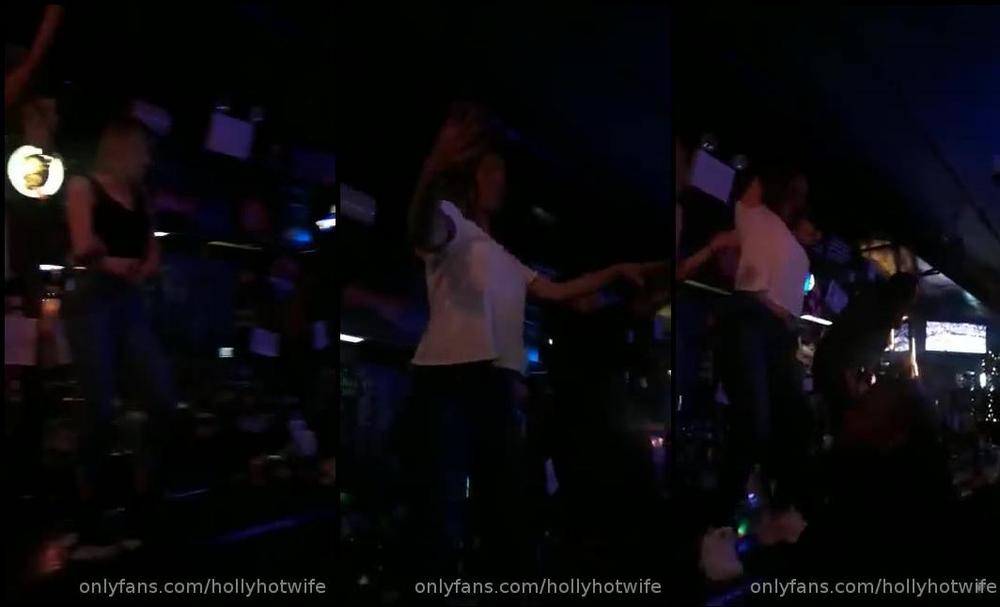 hollyhotwife 07 05 2019 31115559 Just a video of me dancing on a bar topless in NYC 
