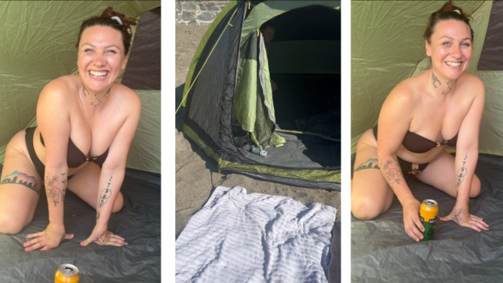 Public beach tent  pissing - April 24, 2024