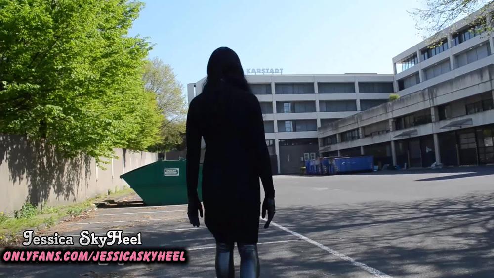 jessicaskyheel 12642012 unterwegs in latex und high heel stiefeletten 1. wie findet ihr die kombination 1