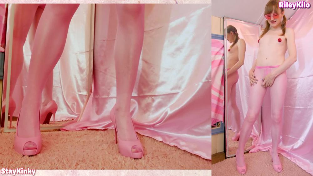 staykinky 1113640635 2 sexy slutty heels moments crotchless nylons showing off my beautiful cassadei blue suede boots and louboutons with crotchless pink nylons and pasties feeling so sexy 1