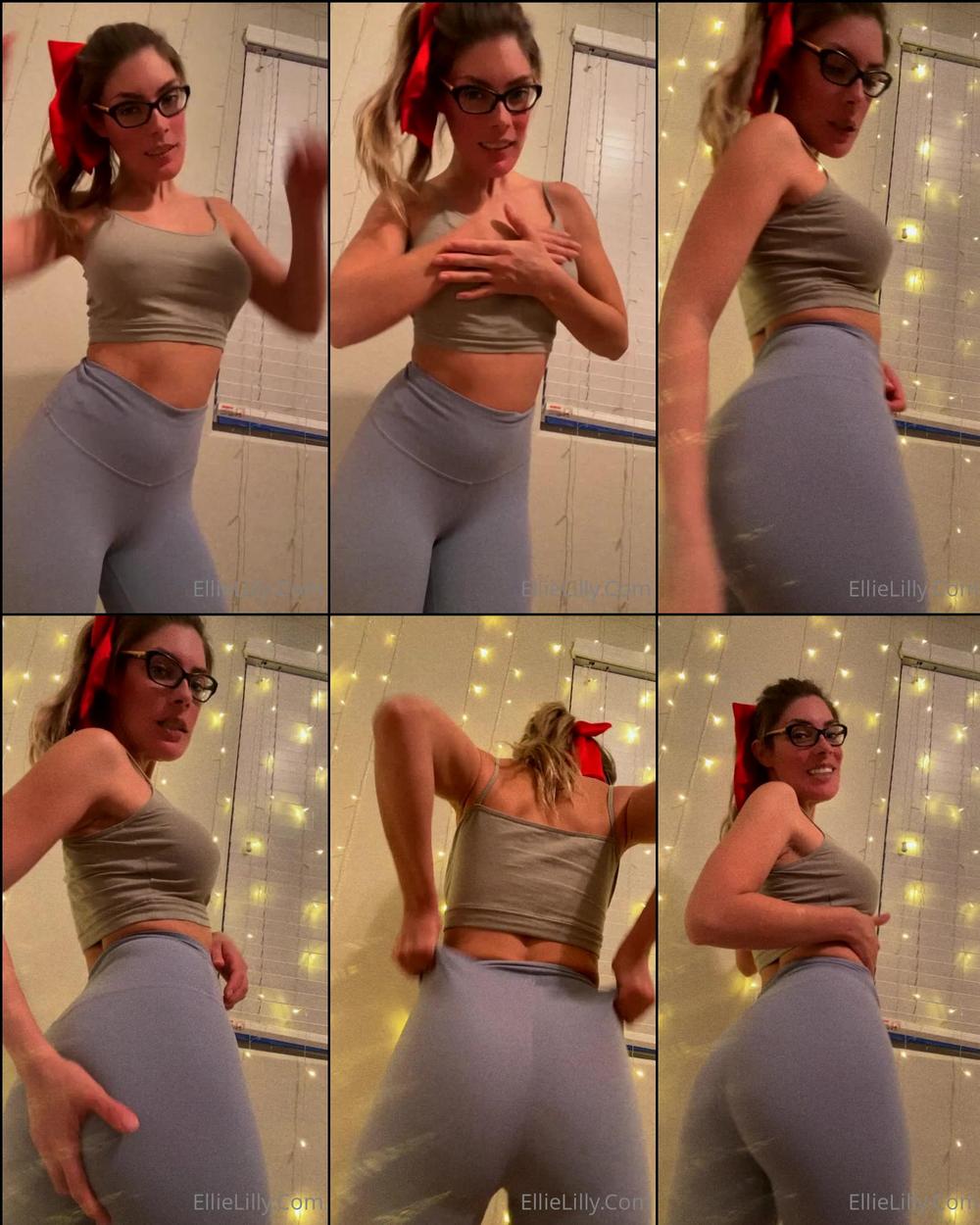 elliecee 08 02 2021 2027175194 I got hot and sweaty during my workout wearing my extra tight blue yoga pants and sports b