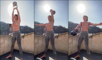 vicalouquaofficial 22 03 2020 189027421 Morning routine on roof top. neighbours can be happy. (vicalouquaofficial)